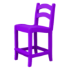 Armless Pub Height Dining Chair Ladder Back purple