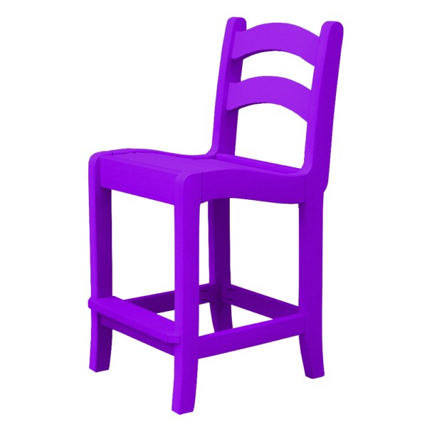 Armless Pub Height Dining Chair Ladder Back purple