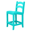 Armless Pub Height Dining Chair Ladder Back teal