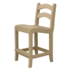 Armless Pub Height Dining Chair Ladder Back weatherwood