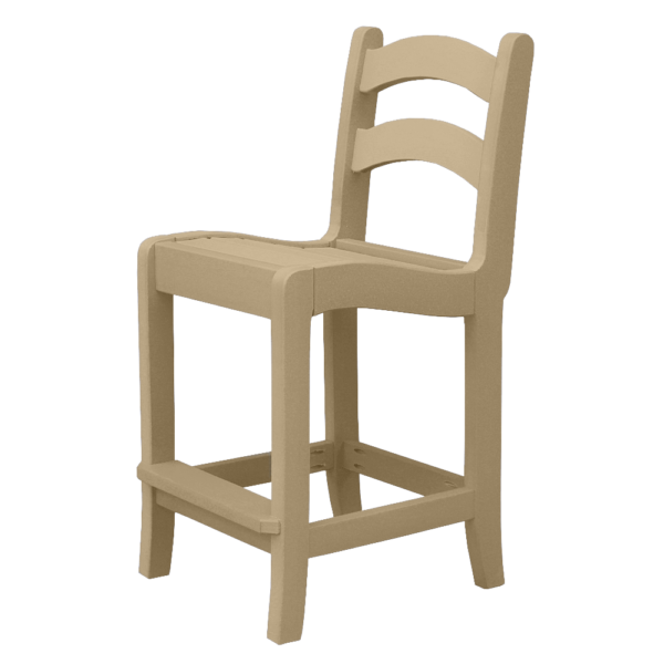 Armless Pub Height Dining Chair Ladder Back weatherwood