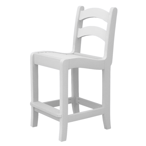 Armless Pub Height Dining Chair Ladder Back white