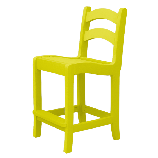 Armless Pub Height Dining Chair Ladder Back yellow