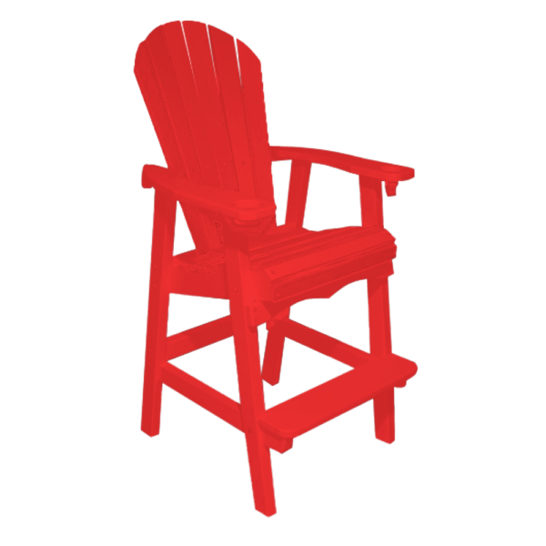 Bar Height Stationary Deck Chair brightred