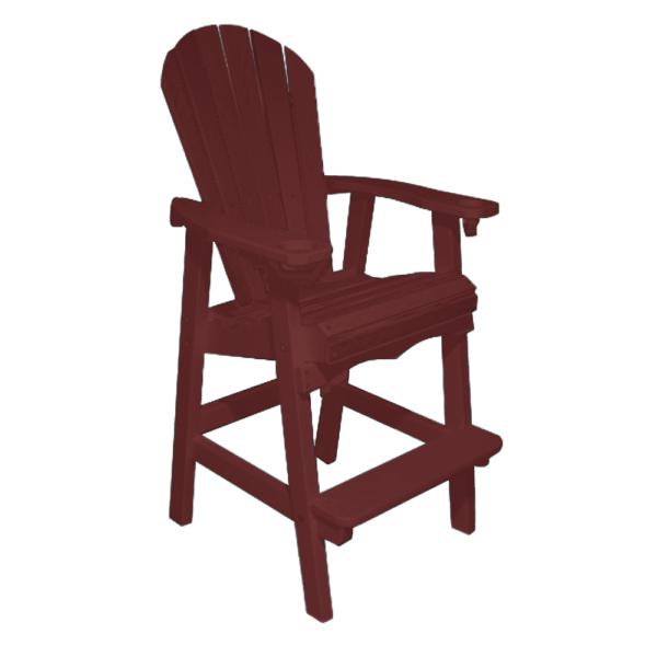 Bar Height Stationary Deck Chair burgundy