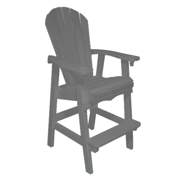 Bar Height Stationary Deck Chair charcoal