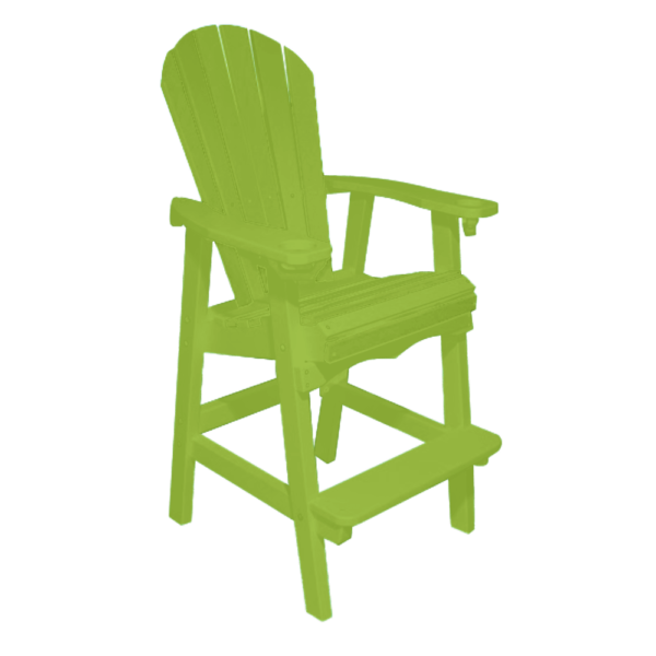 Bar Height Stationary Deck Chair limegreen