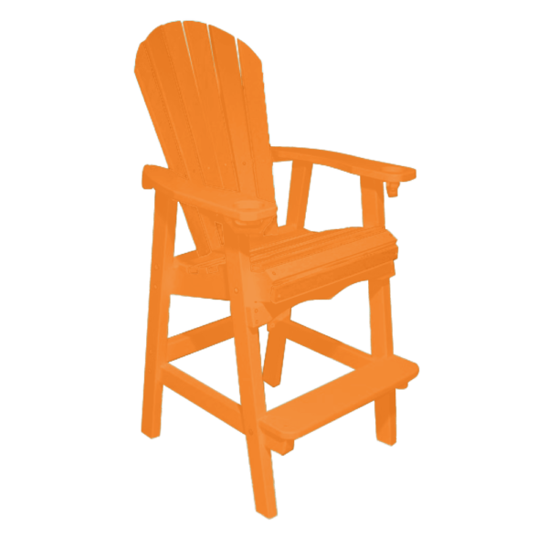 Bar Height Stationary Deck Chair orange