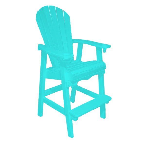 Bar Height Stationary Deck Chair teal