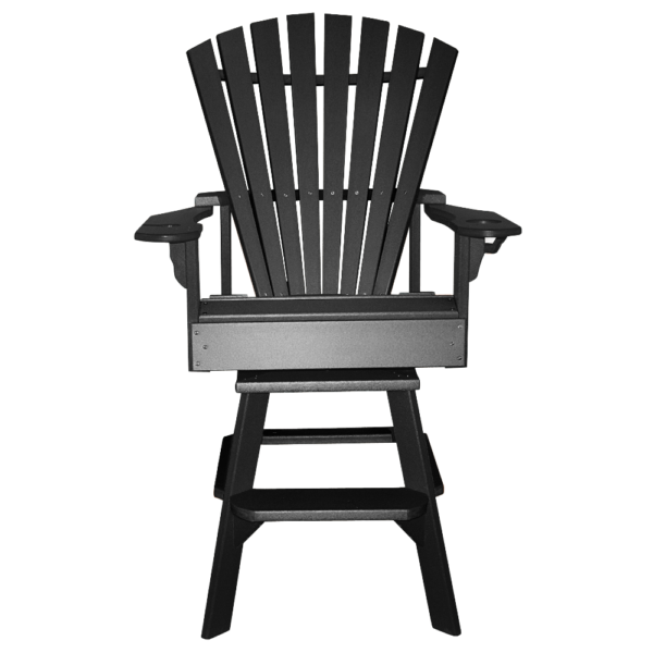 Bar Height Swivel Chair Round Back black