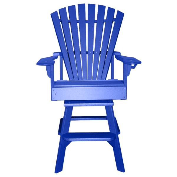 Bar Height Swivel Chair Round Back blue