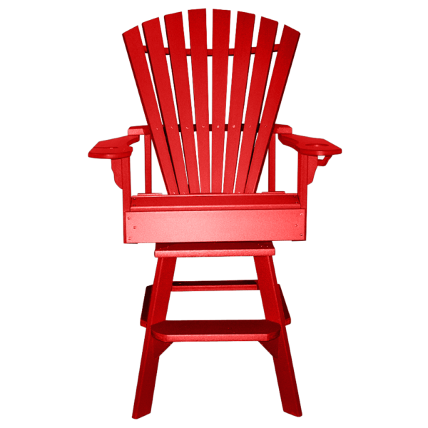 Bar Height Swivel Chair Round Back brightred