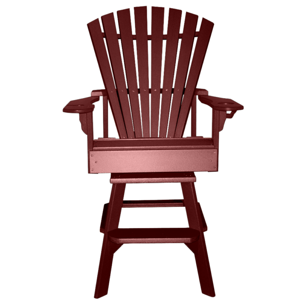 Bar Height Swivel Chair Round Back burgundy