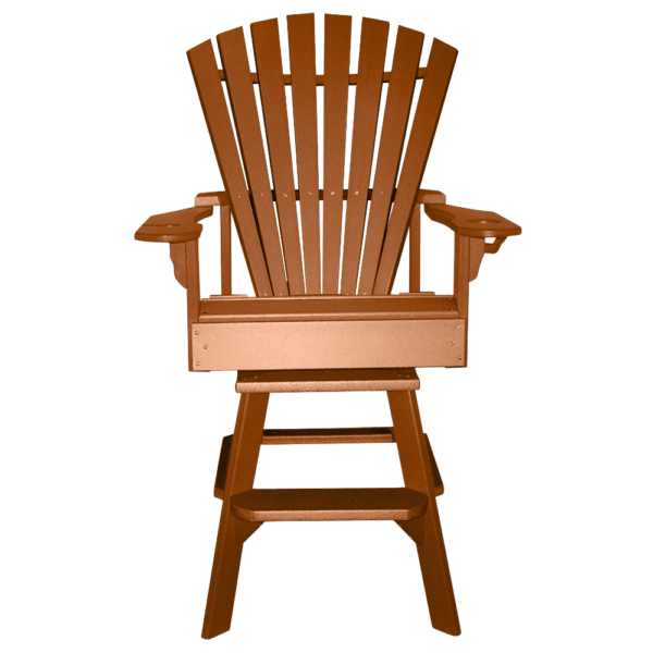 Bar Height Swivel Chair Round Back cedar