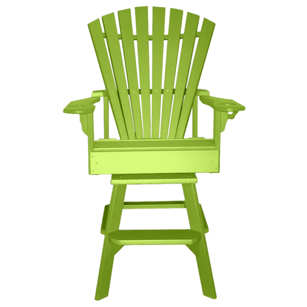 Bar Height Swivel Chair Round Back limegreen