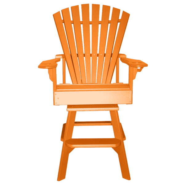 Bar Height Swivel Chair Round Back orange