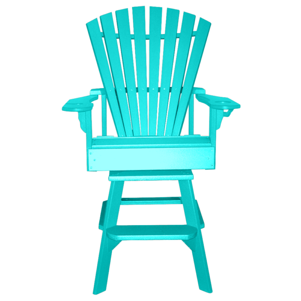 Bar Height Swivel Chair Round Back teal