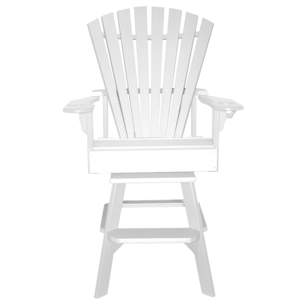 Bar Height Swivel Chair Round Back white