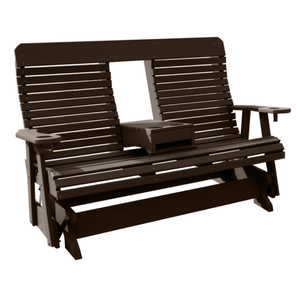 Deluxe Glider 5FT w  Fold Down Console darkbrown