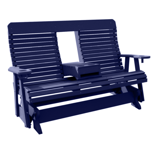 Deluxe Glider 5FT w  Fold Down Console patriotblue