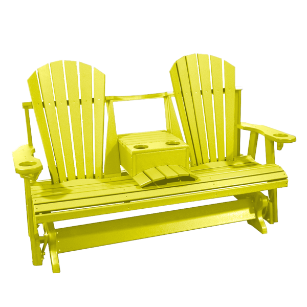 Glider 5FT Round Back w  Fold Down Console yellow