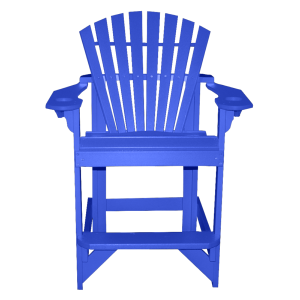 Pub Height Stationary Chair Round Back blue