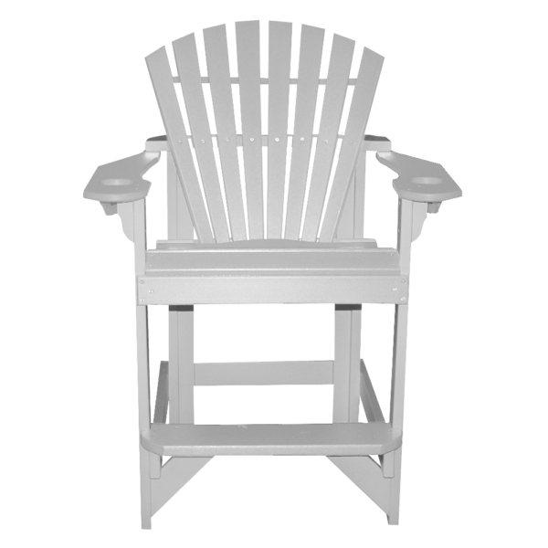 Pub Height Stationary Chair Round Back white