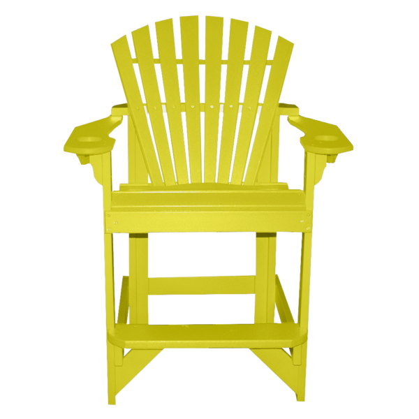 Pub Height Stationary Chair Round Back yellow