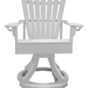 Pub Height Swivel Chair Round Back w  Round Base white