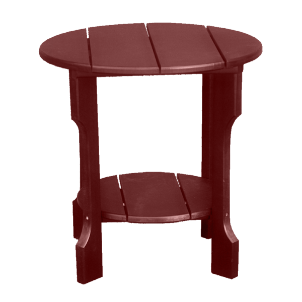 Round End Table burgundy