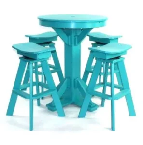 Table 32.5 Rd. Bar Ht Hvy Base with Straight Braces 30 Swivel Bar Stools