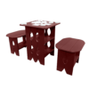 Tic Tac Toe Game Table burgundy