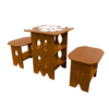 Tic Tac Toe Game Table cedar