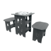 Tic Tac Toe Game Table charcoal