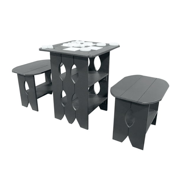 Tic Tac Toe Game Table charcoal