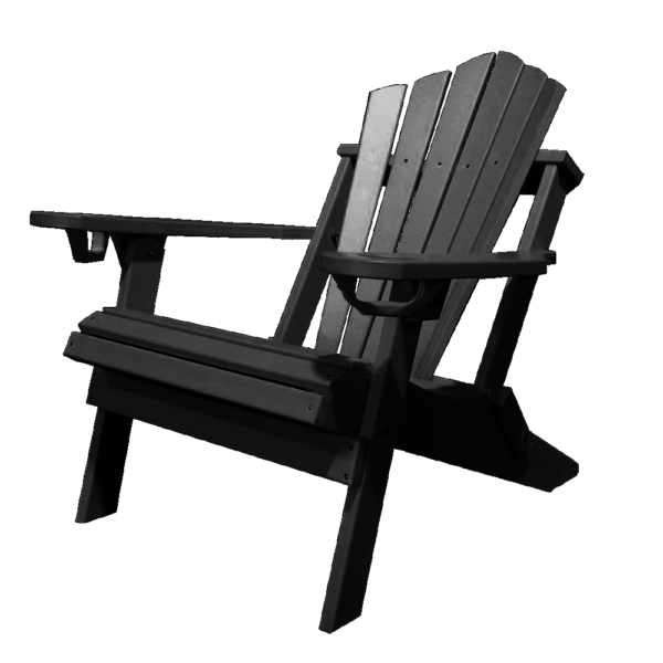 Traditional Adirondack Folding Chair Fan Back black
