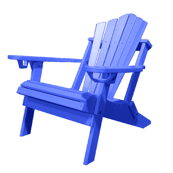 Traditional Adirondack Folding Chair Fan Back blue