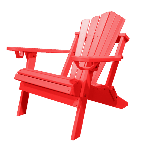 Traditional Adirondack Folding Chair Fan Back brightred