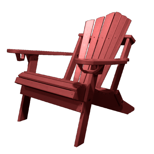 Traditional Adirondack Folding Chair Fan Back burgundy