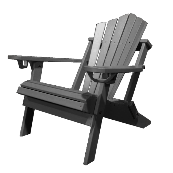 Traditional Adirondack Folding Chair Fan Back charcoal