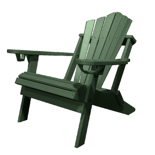 Traditional Adirondack Folding Chair Fan Back evergreen