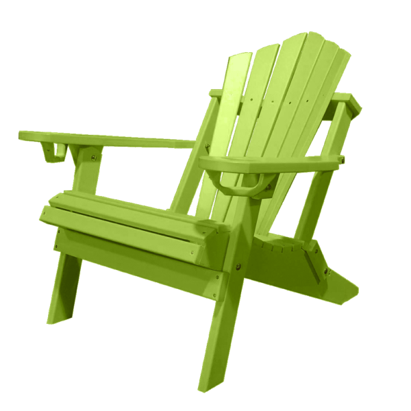 Traditional Adirondack Folding Chair Fan Back limegreen