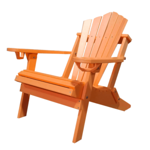 Traditional Adirondack Folding Chair Fan Back orange