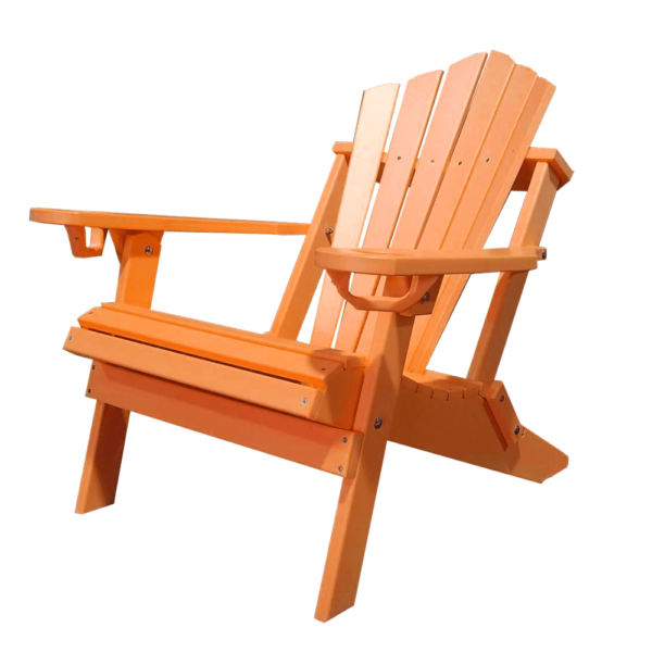 Traditional Adirondack Folding Chair Fan Back orange