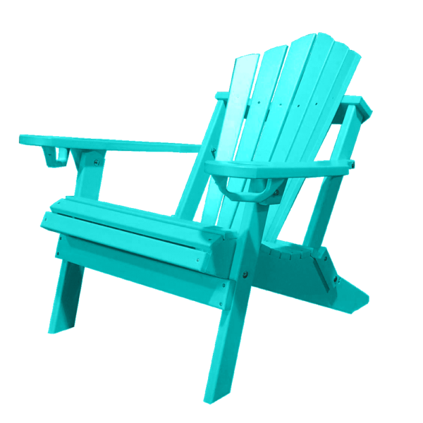 Traditional Adirondack Folding Chair Fan Back teal