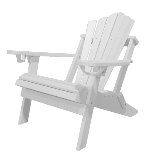 Traditional Adirondack Folding Chair Fan Back white
