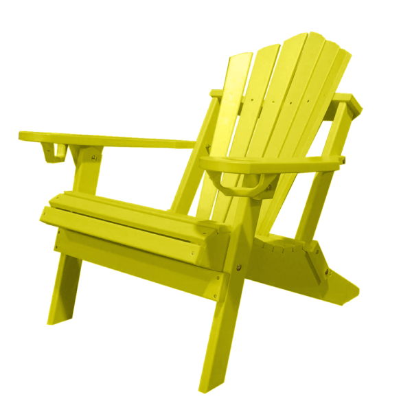 Traditional Adirondack Folding Chair Fan Back yellow