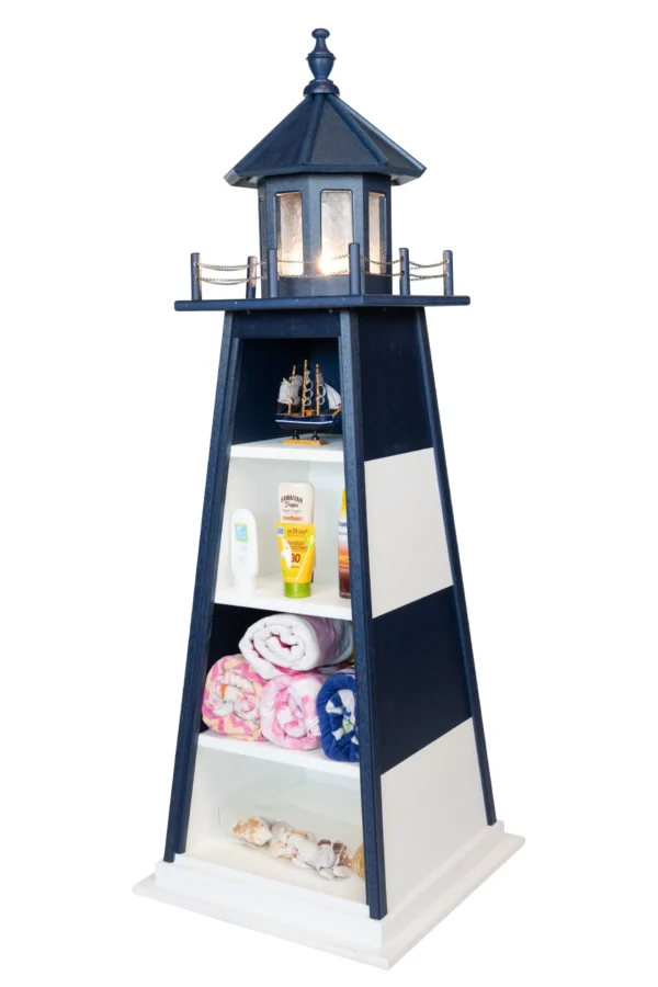 bookshelf poly lighthouse patriot blue and white