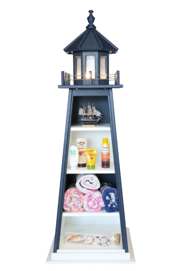 bookshelf poly lighthouse patriot blue and white