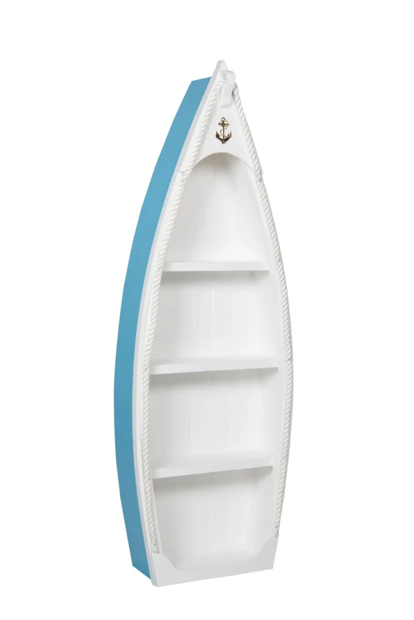 bookshelf rowboat small powder blue white